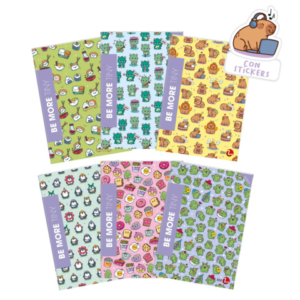Maxi quaderno Be More Tiny A4 - 100 g/m² - 18+1 ff - 1R - con stickers - conf. 10 pz assortiti - 0122558
