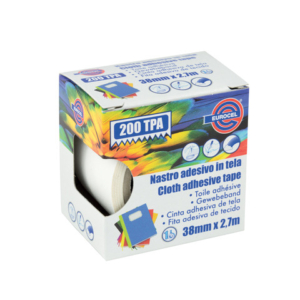 Nastro adesivo telato Eurocel formato 38 mm x 2,7 m - colore bianco 016014314
