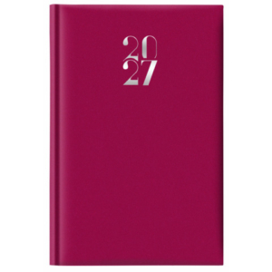 Agenda giornaliera 2027 s/d abbinati Nota Bene copertina gommata 11x16,5 cm rosso rubino - 27-205FT-C21