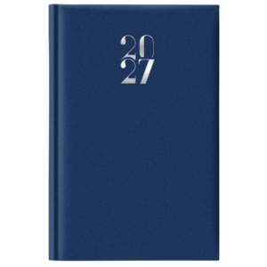 Agenda giornaliera 2027 s/d abbinati Nota Bene copertina gommata 11x16,5 cm blu - 27-205FT-C10