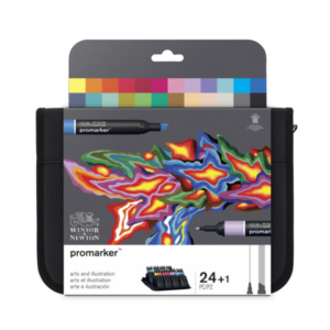 Pennarelli Winsor&Newton Promarker Art&illustration doppia punta fine-larga conf. 24 pz - colori assortiti - 0290078