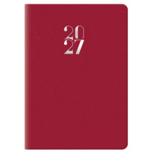 Agenda bigiornaliera tascabile Nota Bene 2027 Egadi s/d abb. copertina gommata 7x10 cm rosso rubino - 27-110FT-C21
