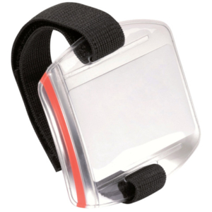 Portabadge da braccio Durable OUTDOOR SECURE 54x87 mm con velcro nero/trasparente Conf. 10 pezzi - 841419