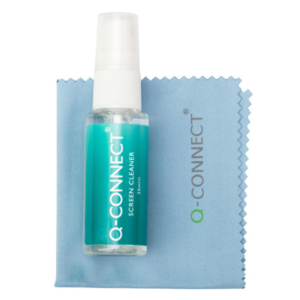 Kit pulizia laptop Q-Connect Spray da 25 ml + panno KF32158