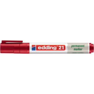 Marcatore permanente Edding 21 EcoLine punta tonda - tratto 1,5-3 mm rosso - 4-21002