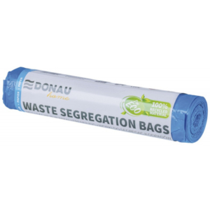 Sacchi immondizia per raccolta differenziata carta Donau Home 120 L 110x70 cm - 35 µm blu - rotolo 10 pz