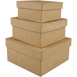 Scatole quadrate in cartapesta Creativ Company di varie misure - conf. 3 pz - 263720