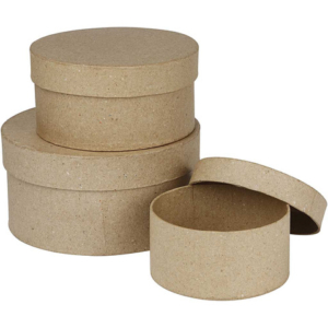 Scatole rotonde in cartapesta Creativ Company di varie misure - conf. 3 pz - 263700