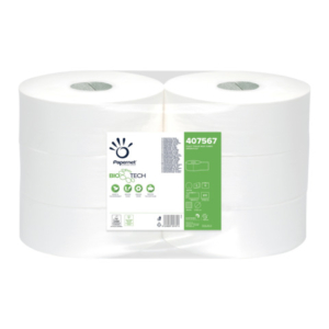 Carta igienica Papernet Bio Tech Maxi Jumbo a 2 veli pura cellulosa - bianco - conf. 6 pz - 407567