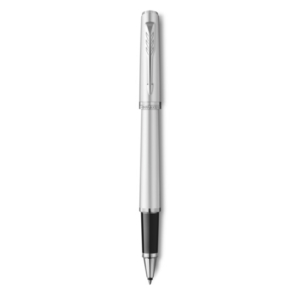 Penna roller Parker Meridian - finitura cromata - punta fine - inchiostro nero - confezione regalo Chrome CT - 2231390