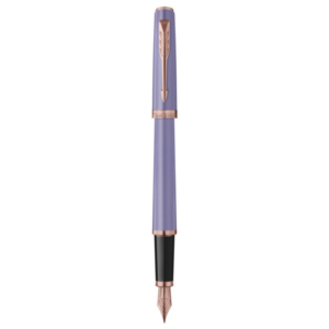 Penna stilografica Parker Meridian Lilla finiture oro rosa - pennino M - inchiostro blu - confezione regalo