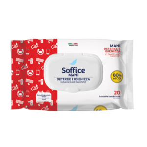 Salviette detergenti e igienizzanti per la pulizia delle mani 80% alcol - conf. 20 pz - 4077N