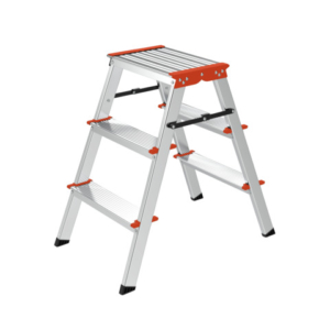 Sgabello doppio Gierre Doublestep in alluminio 2 gradini + piano 0,40xH.0,66 m - BD210
