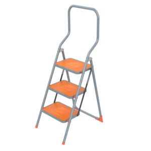 Sgabello in acciaio Gierre Sgabby Plus con parapetto alto a 3 gradini 0,48xH.1,42 m - B0130