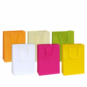 Shopper Florio Carta Color 27x12x37 cm con maniglia in corda - colori opachi assortiti - conf. 12 pezzi - 73907