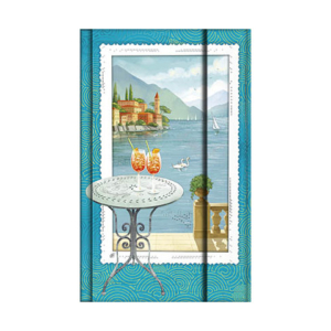 Taccuino Da Vinci 9x14 cm con dettagli metal e chiusura magnetica - 80 pagine senza grafica - Panorama Lago