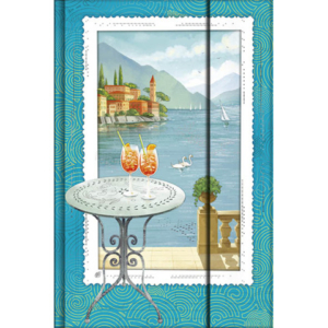 Taccuino Da Vinci 14x21 cm con dettagli metal e chiusura magnetica - 80 pagine senza grafica - Panorama Lago