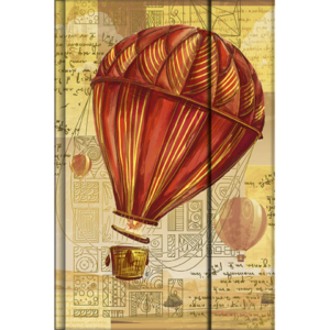 Taccuino Da Vinci 14x21 cm con dettagli metal e chiusura magnetica - 80 pagine senza grafica - Mongolfiera - BN4502052