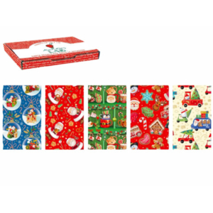 Carta regalo Kartos linea Natale Santa Claus - 100x140 cm - conf. da 50 fogli in soggetti assortiti - 18800